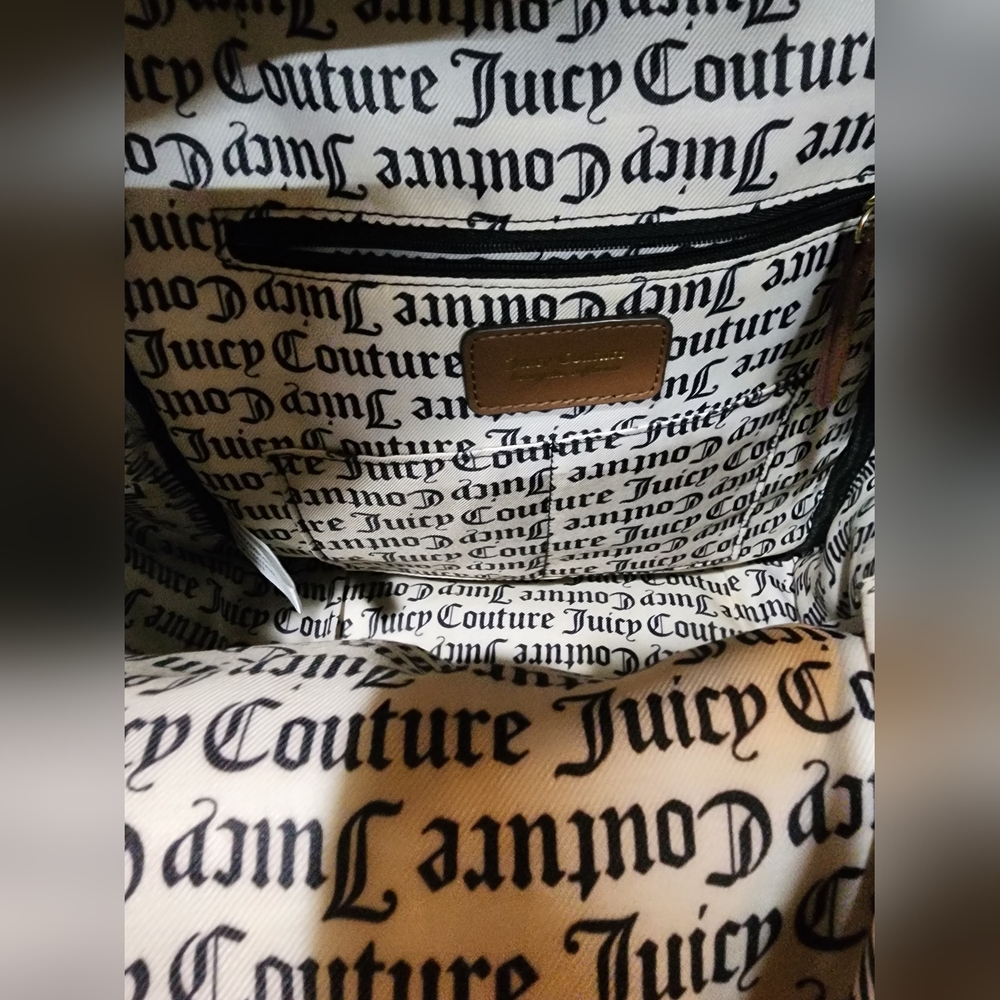 Juicy Couture Faded Navy, Pink & White Logo Print Backpack - Picture 4 of 6